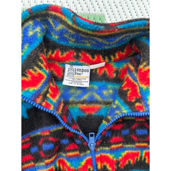 Vintage London Fog Southwestern Aztec Fleece Zip Jacket M (5–6) - Picture 2 of 4